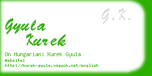 gyula kurek business card